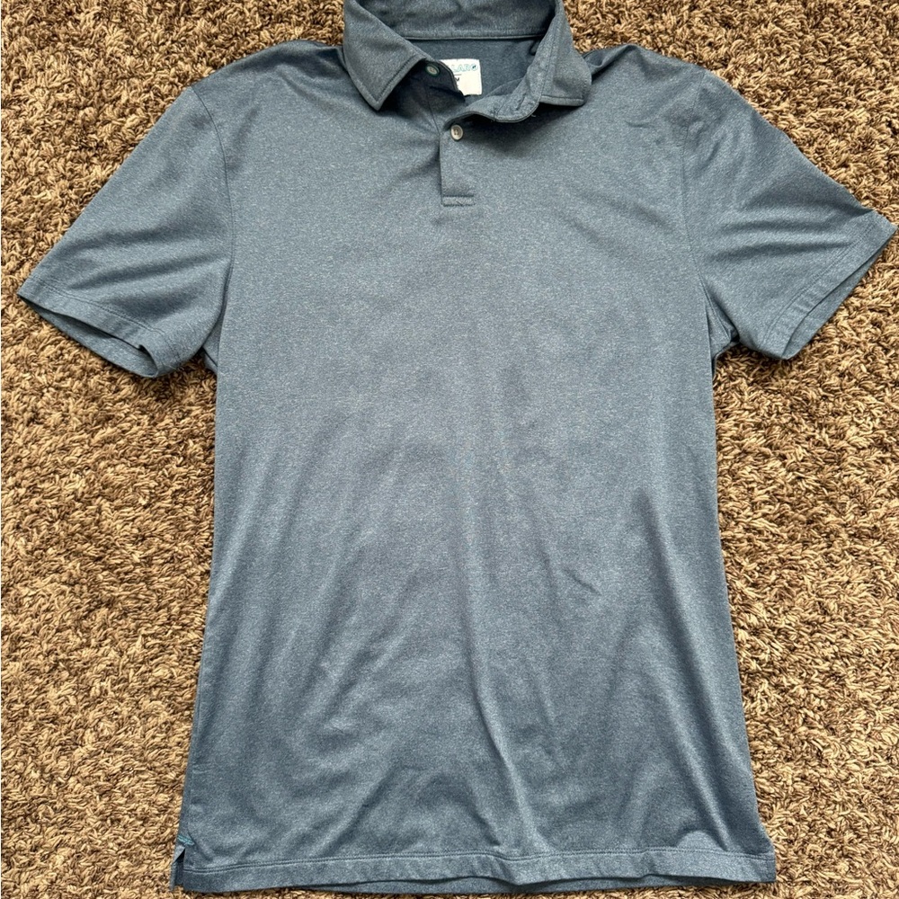 Men’s &Collar Polo - Blue Stretch, Slim XS (fits like Small)